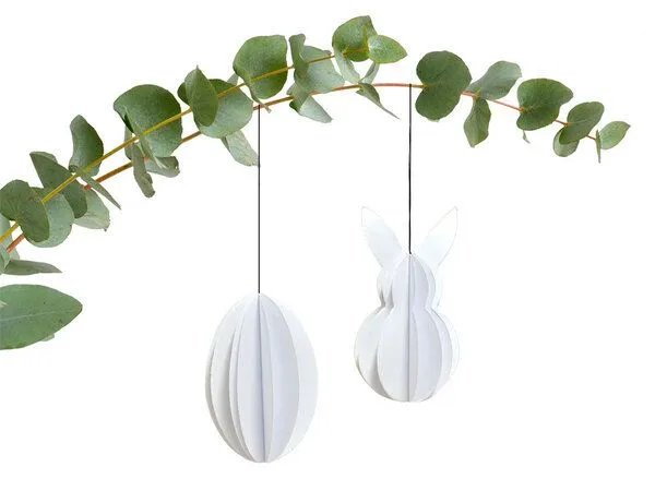 renna deluxe renna deluxe Osterdeko zum Aufhängen handgefertigt, Weiß, – Produktbild 4 von 5