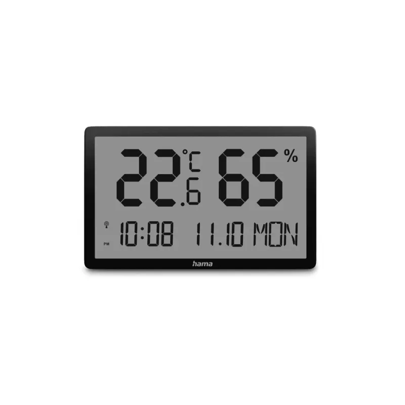Hama Hama Thermometer und Hygrometer "Lombok", digital, für innen, Schwarz – Produktbild 1 von 5
