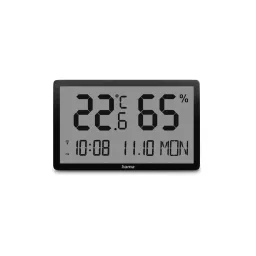Hama Hama Thermometer und Hygrometer "Lombok", digital, für innen, Schwarz – Produktbild 1 von 1