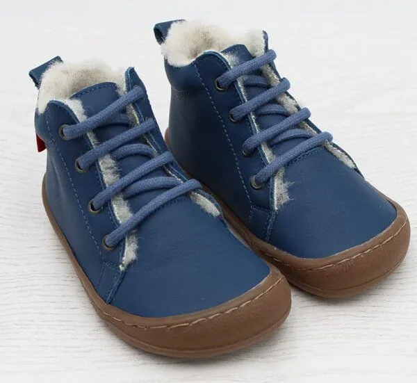 Pololo Pololo Barfußhalbschuh, wollgefüttert, Schnürung, Blau, – Produktbild 2 von 4