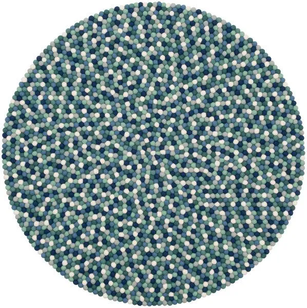 myfelt myfelt Filzkugelteppich rund, 100% Schurwolle, Multifarben (mare), – Produktbild 1 von 4