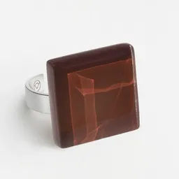 ALEXASCHA ALEXASCHA Geometrischer Statement Ring aus Glas | PUREFORM – Produktbild 1 von 1