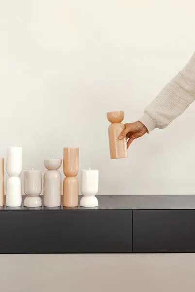 Originalhome Originalhome Nachhaltiges Kerzengeschenk: Handgegossene vegane Designkerze - Organic M,, Rosa (rosa-peach), – Produktbild 2 von 2