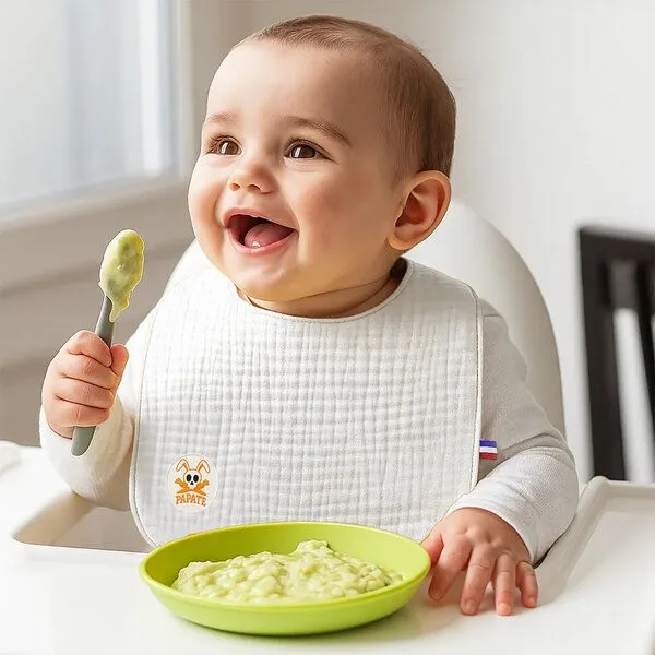 PAPATE PAPATE Lätzchen aus Bio-Baumwolle, Weiss, – Produktbild 2 von 4