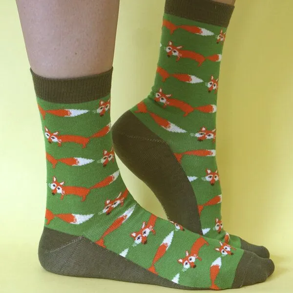 Fräulein Prusselise Fräulein Prusselise Schlaue Fuchs Socken grün, bunt gemustert, fox – Produktbild 2 von 4