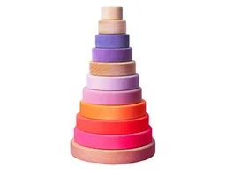 Grimms Grimms Großer Scheibenturm aus Buchenholz, 11-teilig neon pink Höhe 23 cm – Produktbild 1 von 1