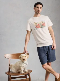 White Stuff Grafik-T-Shirt Abersoch Postcard - M/R – Produktbild 1 von 1