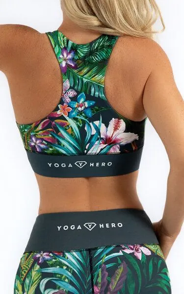 Yoga Hero Yoga Hero Sports Bra Yoga BH herausnehmbarer Polsterung, Jungle (grün), – Produktbild 4 von 4