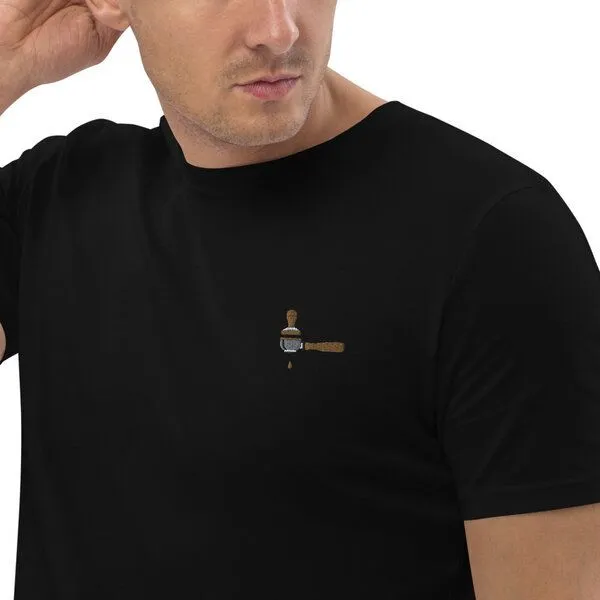 Coffee Fashion Coffee Fashion Siebträger & Tamper | Besticktes Bio Baumwoll T-Shirt, Schwarz, – Produktbild 1 von 3