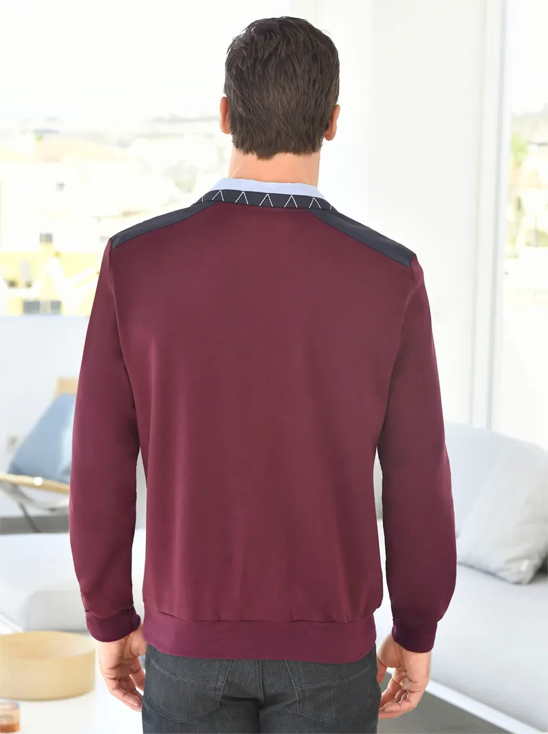 marco donati Langarm-Shirt bordeaux, Bordeaux, – Produktbild 1 von 1