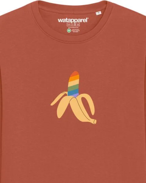 watapparel watapparel Sweatshirt Unisex Rainbow Banana, Heritage brown, – Produktbild 3 von 4