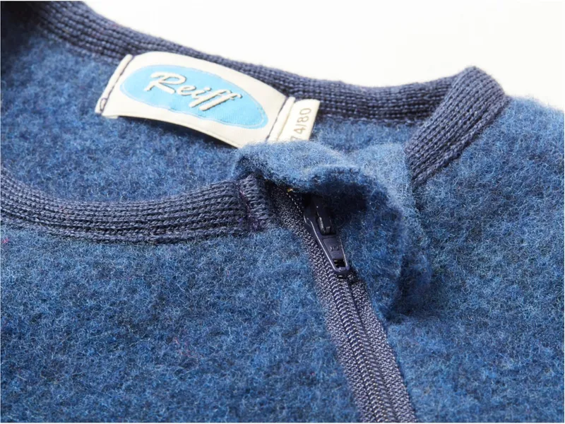 Reiff Strickwaren Reiff Strickwaren Schlafsack Baby ohne Arm Bio-Merinowolle Fleece Ganzjahr, Blau, – Produktbild 2 von 2
