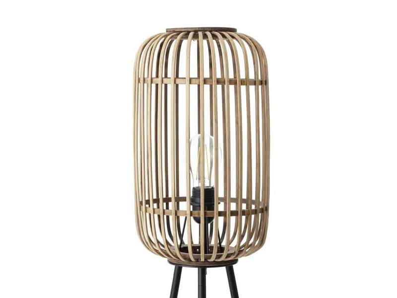 Brilliant Brilliant Stehlampe Woodrow, ohne Leuchtmittel, dreibeinige Bambus Lampe, 130 x 45 cm, E27, Boho-Stil, Braun, – Produktbild 2 von 4