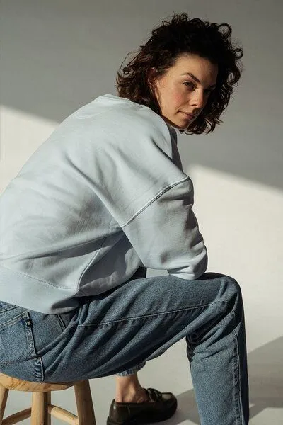 Kultgut Kultgut Goodness Sweater 100% Bio-Baumwolle - Ein schöner Allrounder im Boxistyle, Hellblau, – Produktbild 4 von 4