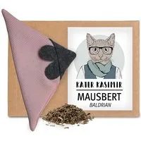 Kater Kasimir Kater Kasimir Mausbert - Die 2-in-1 Spielmaus für Katzen, handgemacht aus BIO-Baumwolle und BIO-Baldrian-Füllung – Produktbild 1 von 1