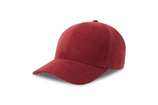 Atlantis Headwear Atlantis Headwear Cap Wildleder Imitat Baseballkappe aus recyceltem Polyester mit verstellbarem Metallverschluss, Burgundy, – Produktbild 2 von 2