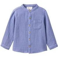 People Wear Organic People Wear Organic Musselin Hemd, blau uni, Bio-Baumwolle – Produktbild 1 von 1