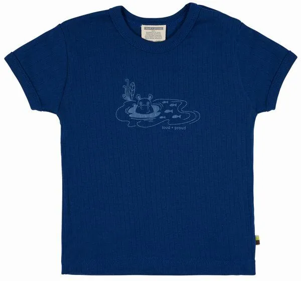 loud + proud loud + proud Babys & Kinder T-Shirt Derby Rib mit Druck, GOTS-zertifiziert, Ultramarin(blau), – Produktbild 2 von 2