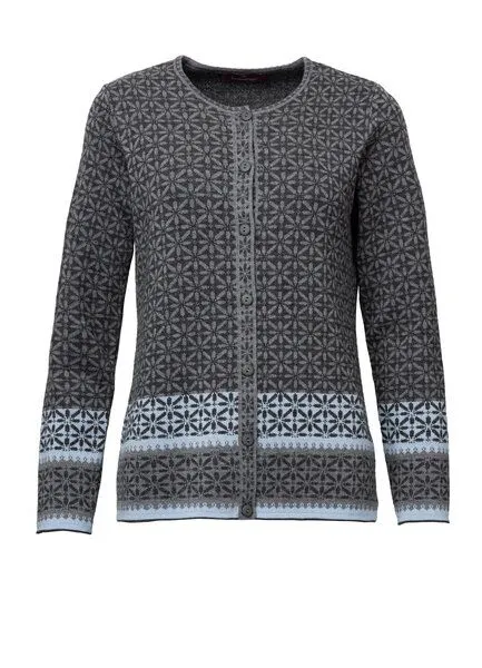 Heidekönigin Heidekönigin Jacquard Strickjacke JULE, Basalt, – Produktbild 1 von 3