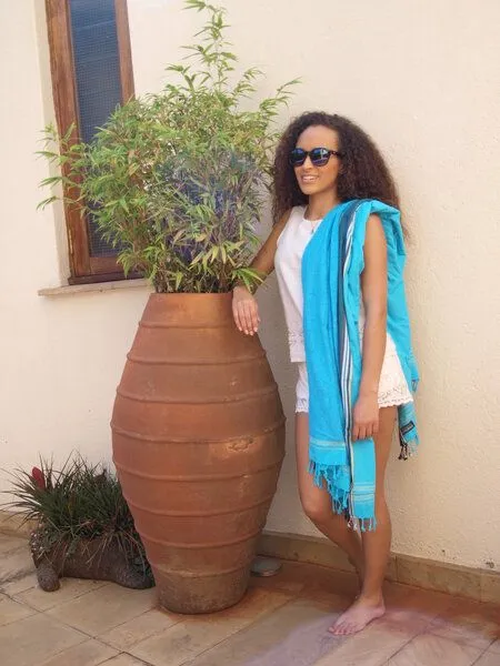 Africulture Africulture Kikoy Frottee Strandtuch, Sarong, Orange, – Produktbild 2 von 4