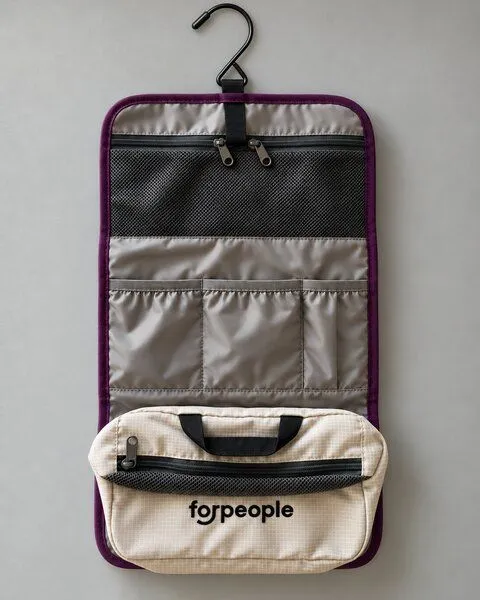 forpeople forpeople Kulturtasche zum Aufhängen – mit abnehmbarer Mini-Pouch – Produktbild 3 von 4