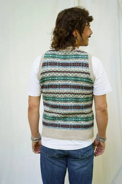 Haus of Namaste Haus of Namaste Fair-Isle-Pullover in Haferflocken und Waldgrün | 100 % handgesponnene Lammwolle | Nachhaltig und ethisch – Produktbild 3 von 4