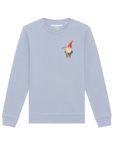watapparel watapparel Sweatshirt Unisex Gartenzwerg, Serene blue, – Produktbild 1 von 3