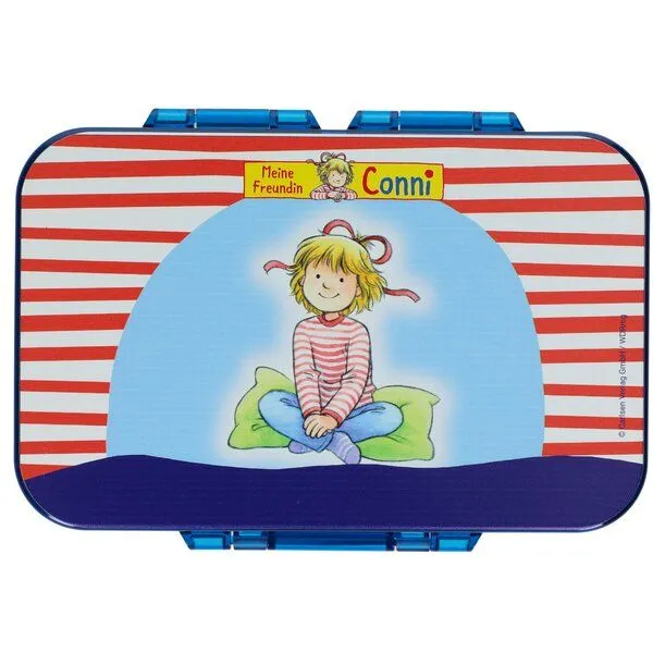 elasto elasto Kinder Brotdose "Conni" - offizielle Lizenz-Vorratsdose für Schule & Kindergarten, Blau, – Produktbild 1 von 4