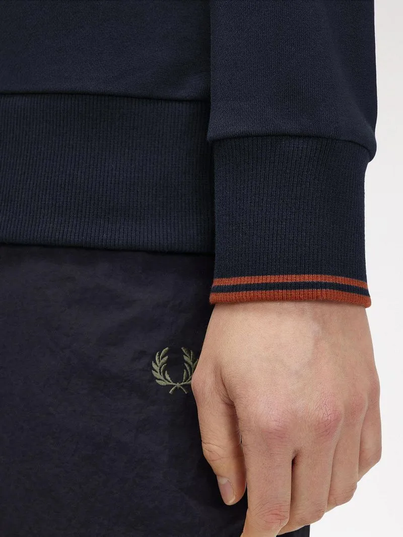 Fred Perry Fred Perry Langarm-Poloshirt Half Zip Navy - Größe XL, Dunkelblau, – Produktbild 3 von 5