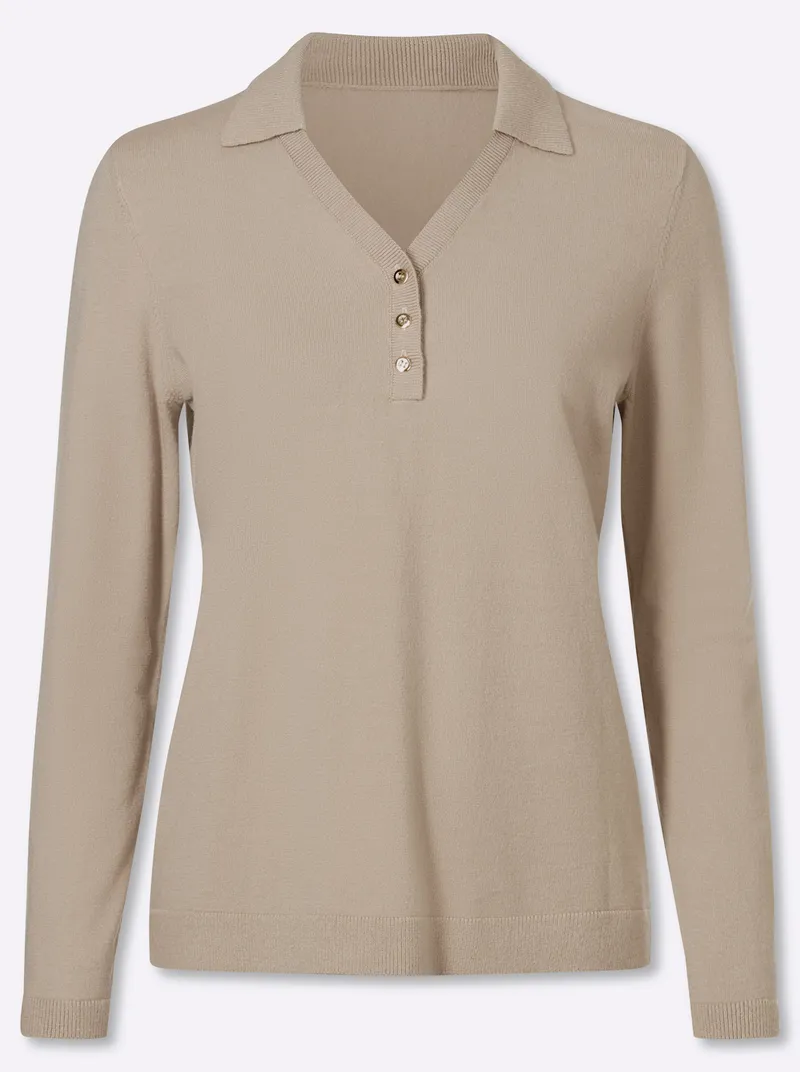 Witt Polopullover sesam, Sesam, – Produktbild 1 von 2