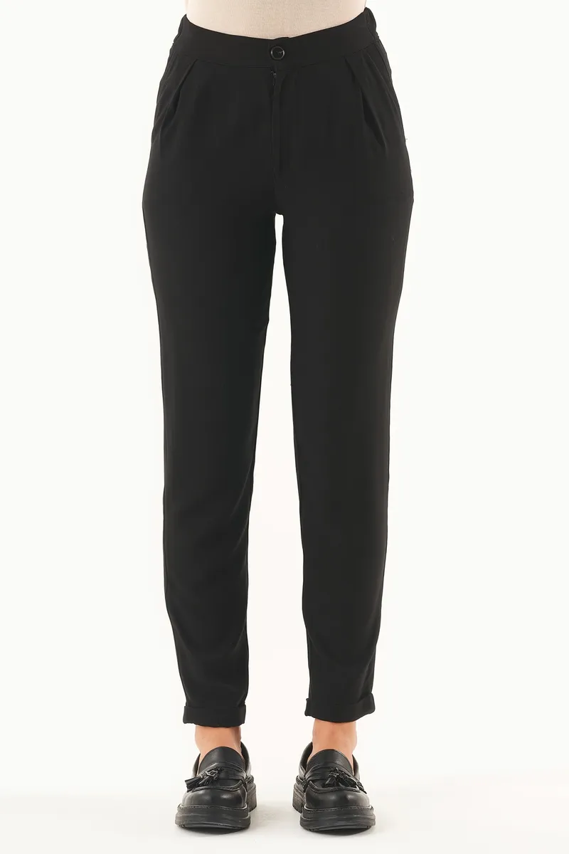 ORGANICATION ORGANICATION Damen vegan Hose Ecovero Schwarz, Schwarz, – Produktbild 3 von 4
