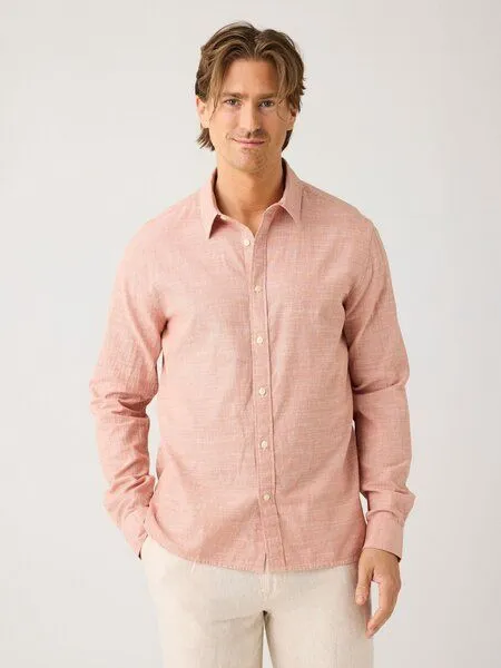 KnowledgeCotton Apparel KnowledgeCotton Apparel Streifenhemd DUNE regular aus Bio-Baumwolle, Rot-red-striped, – Produktbild 1 von 2