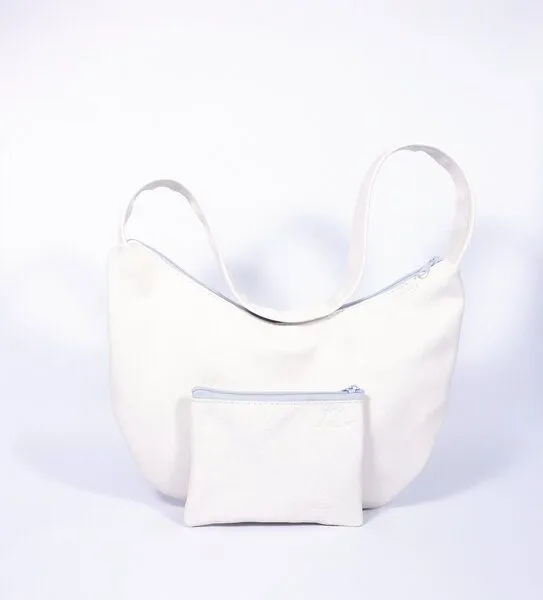 monday market monday market Handtasche Tilda aus pflanzlich gegerbtem Büffel-Leder, Weiß, – Produktbild 3 von 4
