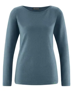 HempAge Hempage Damen vegan Langarm Top In Taubengrau Mit Bläulichem Schimmer – Produktbild 1 von 1