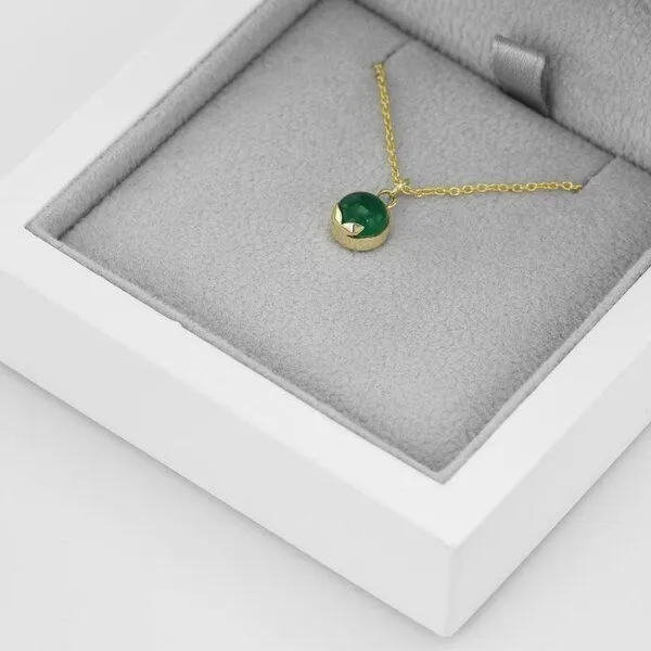 Eppi Eppi Goldkette mit Onyx-Cabochon Anhänger Azalea, Gelb, – Produktbild 1 von 4