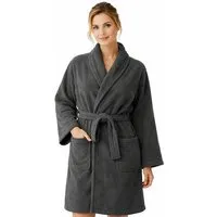 Bruno Barella Bruno Barella Damenbademantel aus Ägäis-Biobaumwolle in Anthrazit, Sand, Navy – sanft, flauschig & elegant, Anthrazit, – Produktbild 1 von 1