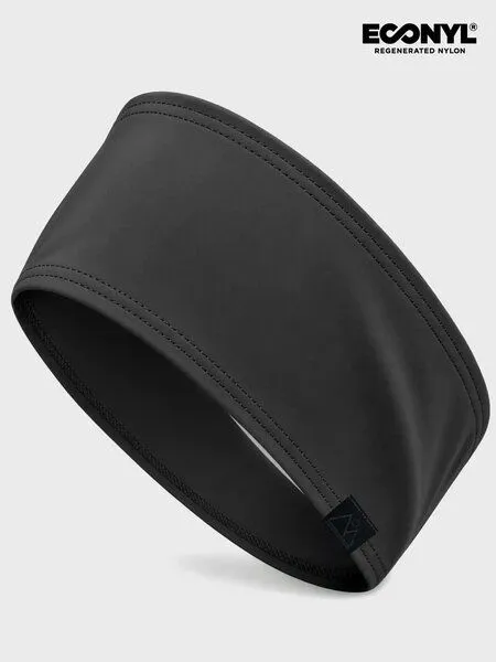 nice to meet me nice to meet me Stirnband zum Laufen & Sport – schnelltrocknendes Schweißband aus ECONYL® regeneriertem Nylon, Nero, – Produktbild 4 von 4