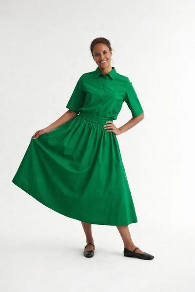 Basic Apparel Basic Apparel Langer Rock SILJE aus Bio-Baumwolle, Grün-abundant-green, – Produktbild 1 von 4