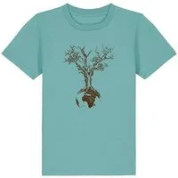 Life Tree Life-Tree Shirt aus Biobaumwolle Fairwear für Kids "Weltenbaum" in verschiedenen Farben, Teal monstera, – Produktbild 1 von 1