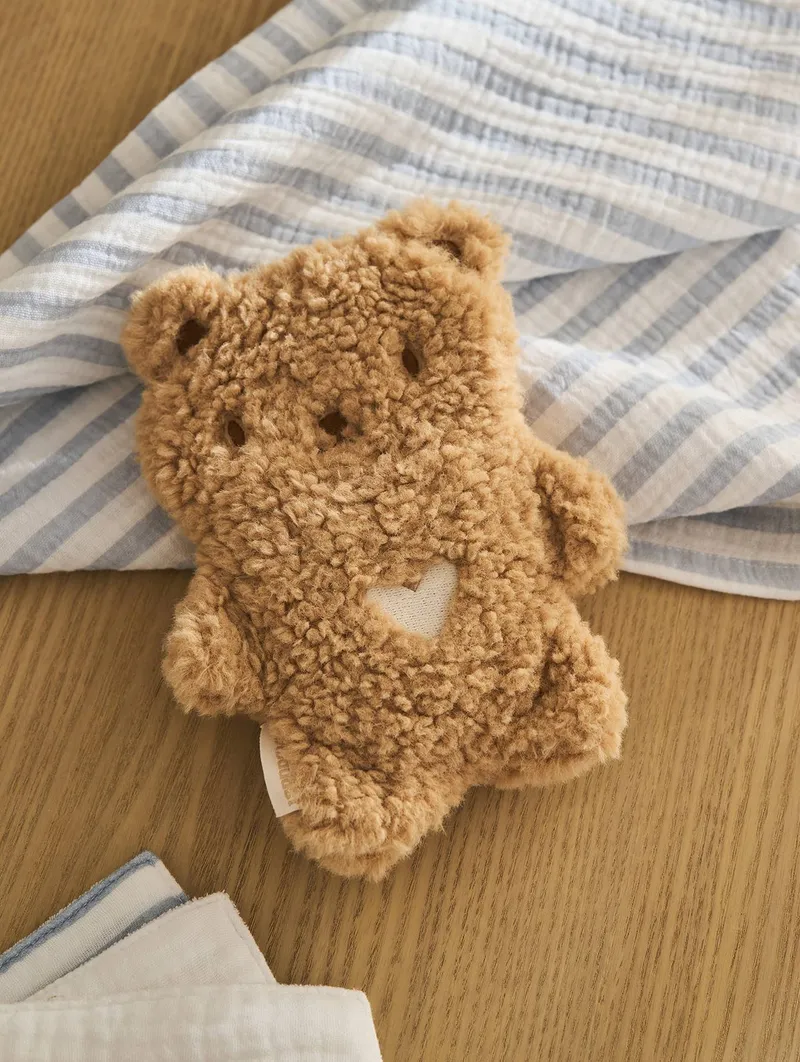 Vertbaudet Kühl- & Wärme-Stofftier mit herausnehmbarer Wärmepackung, Braun teddy, – Produktbild 2 von 4