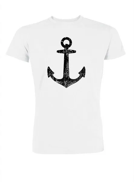 Human Family Human Family Bio Herren T-Shirt mit großem Anker Print, Weiss, – Produktbild 2 von 2