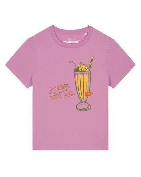 watapparel watapparel T-Shirt Frauen Shake vibes only, Bubble pink, – Produktbild 1 von 2