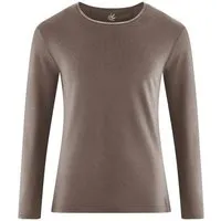 HempAge HempAge Herren Langarmshirt THC Line Hanf/Biobaumwolle, Dust (braun), – Produktbild 1 von 2