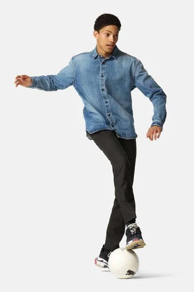 Meyer MEYER ACTIVE - JERSEY LOOK Chino, Grau (anthrazit), – Produktbild 2 von 4