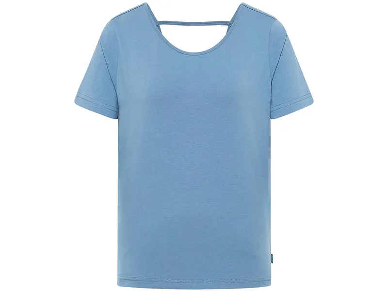 Tranquillo tranquillo Bio-Damen-T-Shirt mit Rückendetail, steel, Gr. L – Produktbild 1 von 1