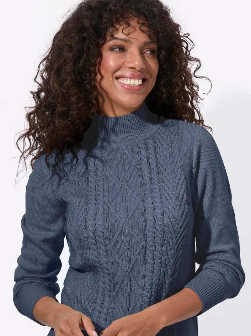 Witt Stehkragenpullover rauchblau, Rauchblau, – Produktbild 2 von 2