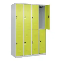 C+P C+P Doppelstock-Spind Classic PLUS, 8 Fächer, 1850x1200x500mm, Lichtgrau/Clowngrün – Produktbild 3 von 3