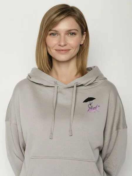 GreenBomb GREENBOMB Cat Walk Mello - Lässiger Hoodie aus Bio-Baumwolle / hochwertiger Print / GOTS / Fair & Vegan, Grau (sandstone), – Produktbild 2 von 4
