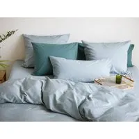 Yumeko Kissenbezug Chambray "Yumeko" aus Baumwolle TENCEL, Green chambray, – Produktbild 1 von 1