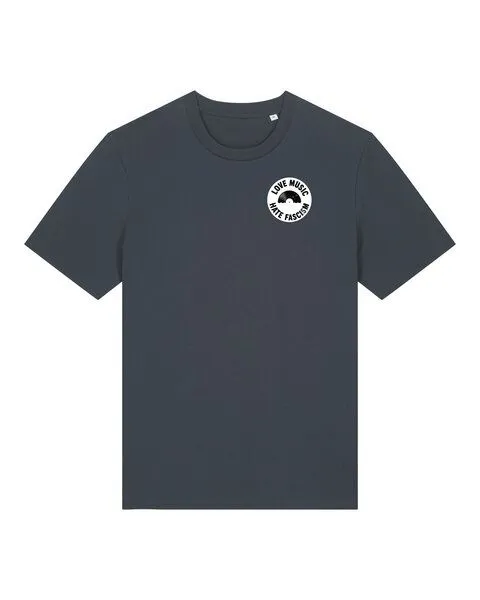 ilovemixtapes ilovemixtapes Love Music – Hate Fascism T-Shirt mit Schallplatte | Unisex I Gegen Rechts, India ink grey (dunkelgrau), – Produktbild 1 von 1